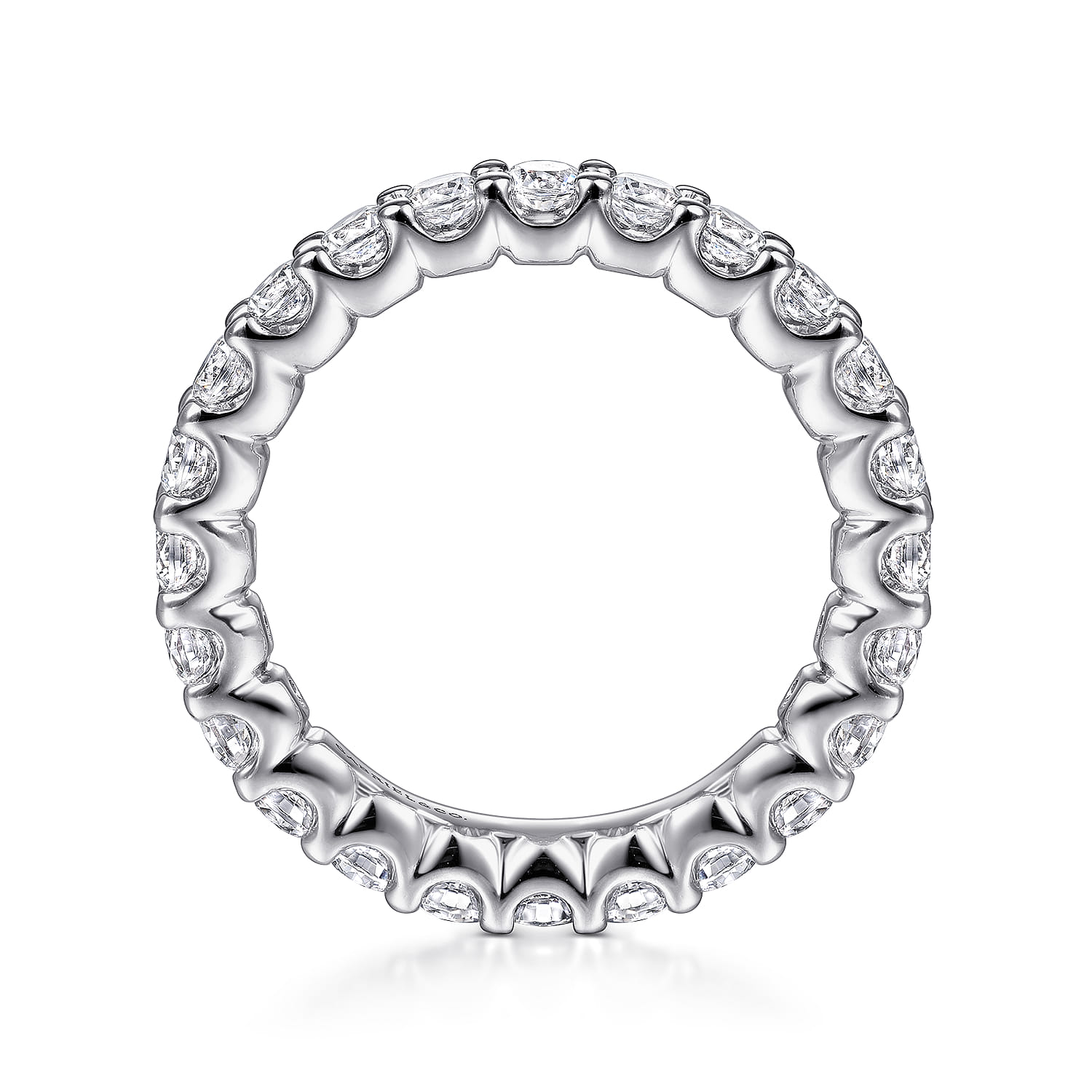 Eternity Band Wedding Ring in 14k White Gold with Round Natural Diamond at Gabriel & Co. - Shot 2