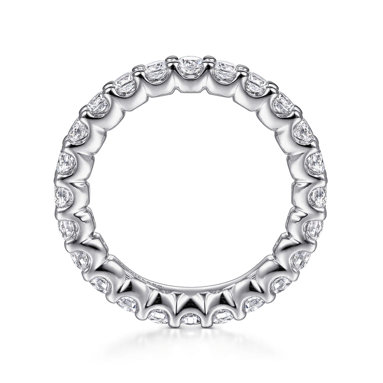 Eternity Band Wedding Ring in 14k White Gold with Round Natural Diamond at Gabriel & Co. - Shot 2