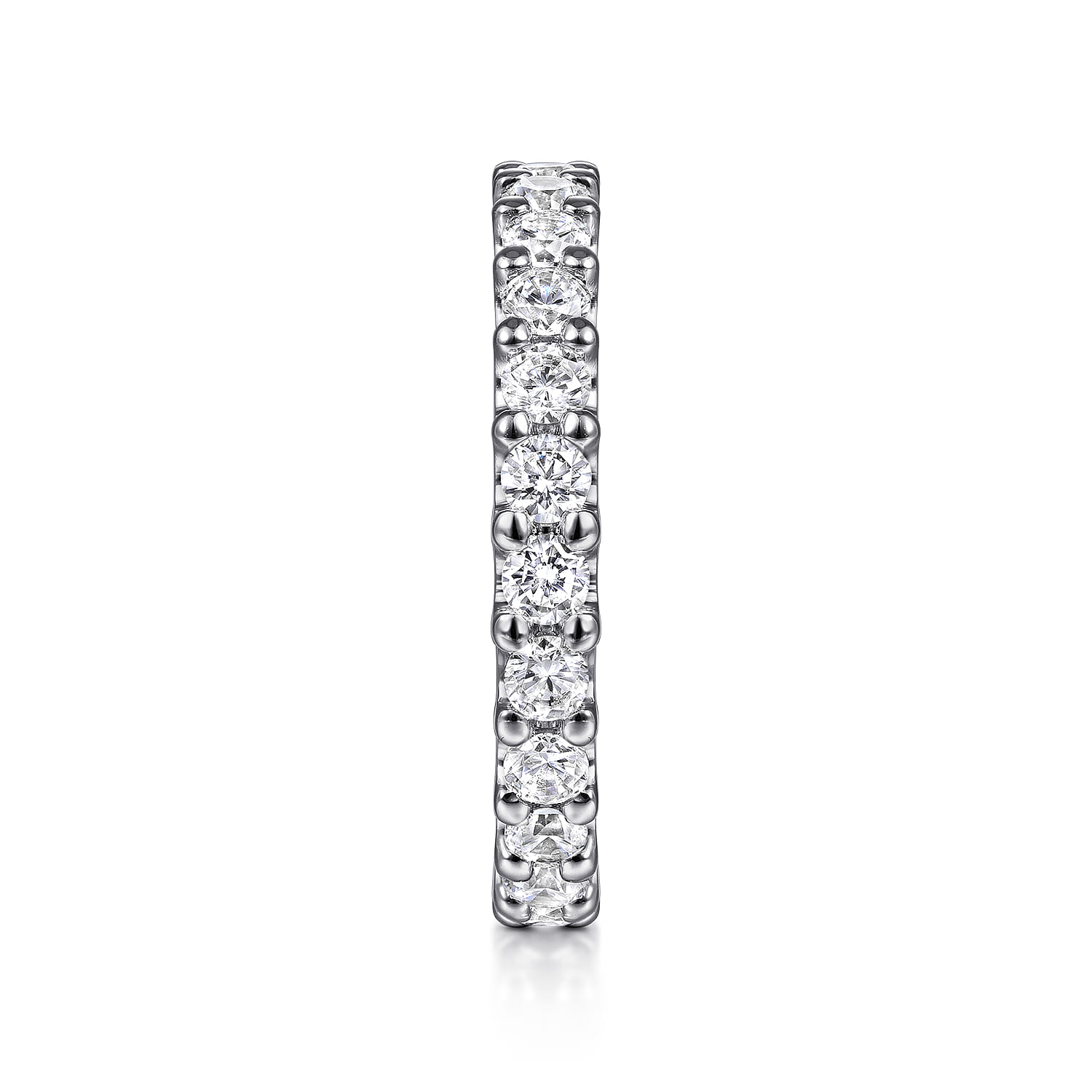 Eternity Band Wedding Ring in 14k White Gold with Round Natural Diamond at Gabriel & Co. - Shot 4