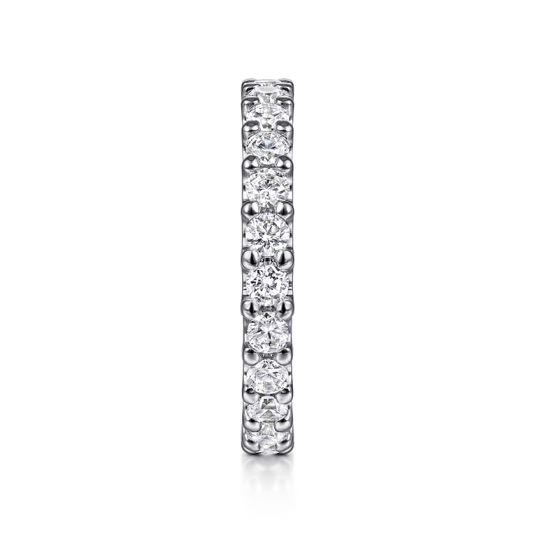 Eternity Band Wedding Ring in 14k White Gold with Round Natural Diamond at Gabriel & Co. - Shot 4