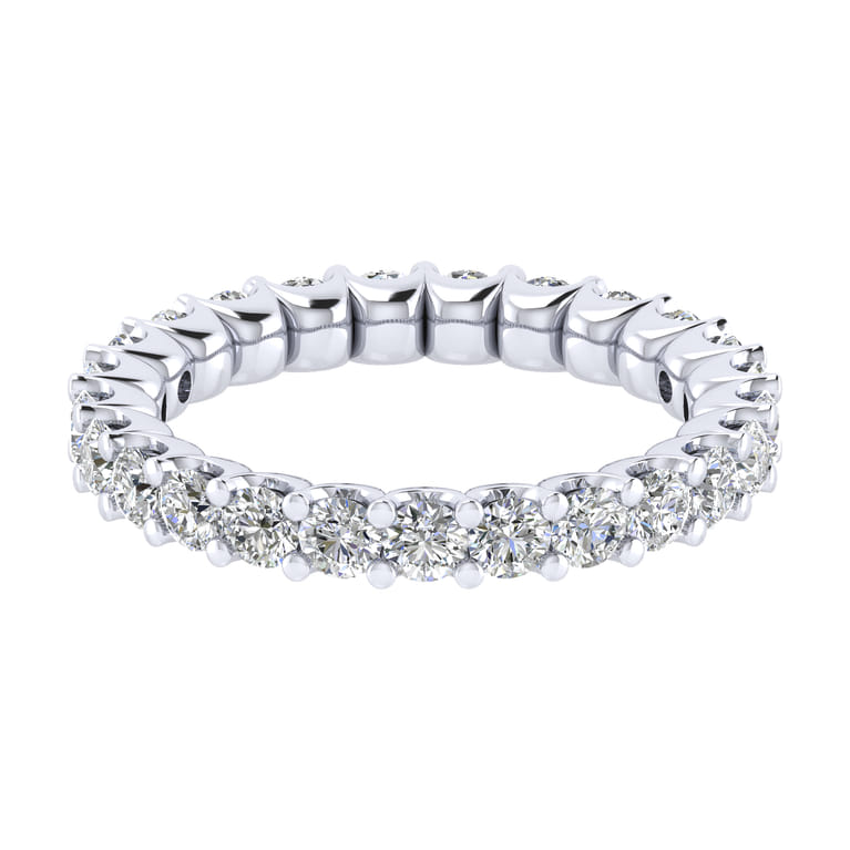 Eternity Band Wedding Ring in 14k White Gold with Round Natural Diamond at Gabriel & Co. - Shot 1