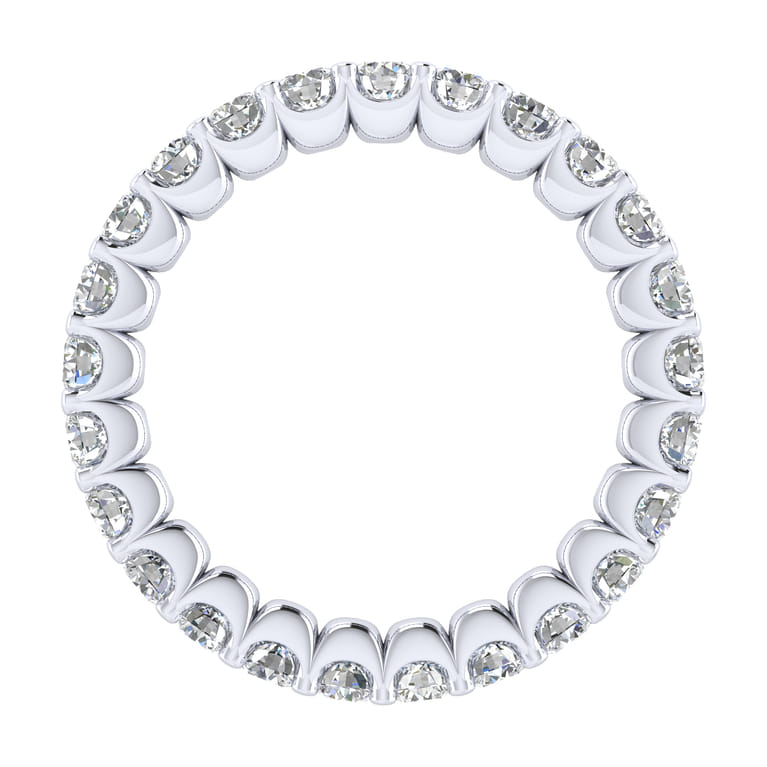 Eternity Band Wedding Ring in 14k White Gold with Round Natural Diamond at Gabriel & Co. - Shot 2