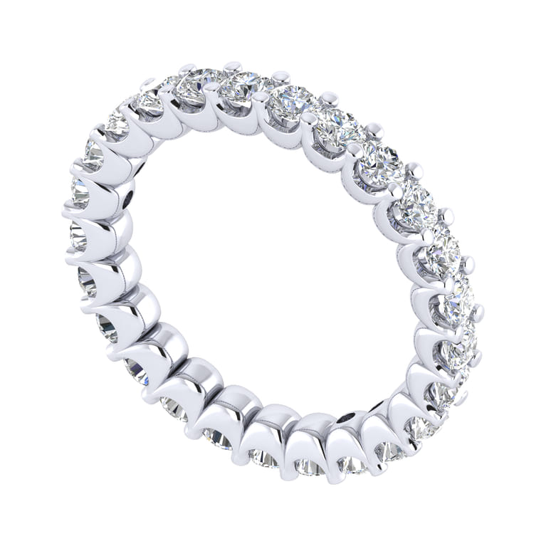 Eternity Band Wedding Ring in 14k White Gold with Round Natural Diamond at Gabriel & Co. - Shot 3