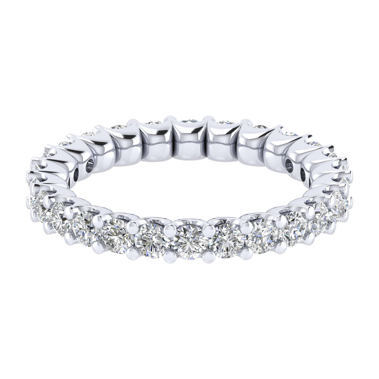 Eternity Band Wedding Ring in 14k White Gold with Round Natural Diamond at Gabriel & Co. - Shot 1