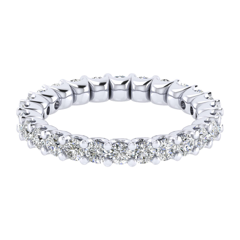 Eternity Band Wedding Ring in 14k White Gold with Round Natural Diamond at Gabriel & Co. - Shot 1