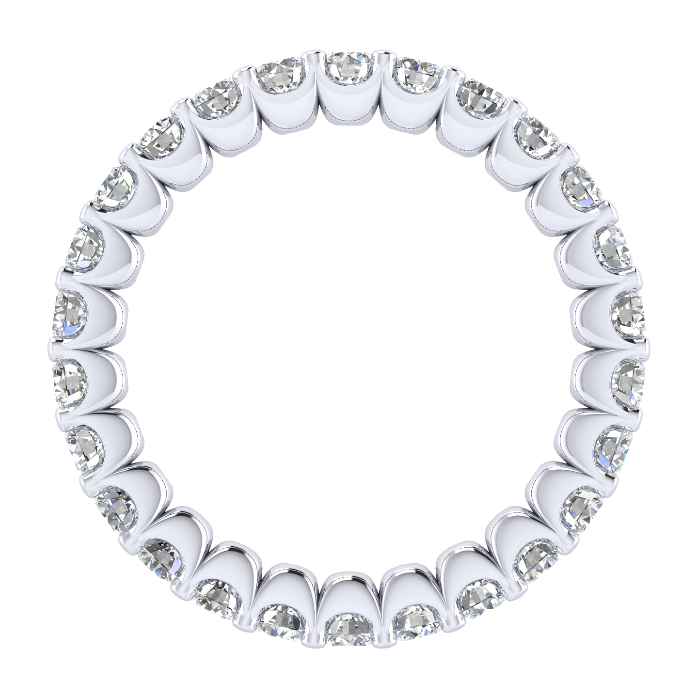 Eternity Band Wedding Ring in 14k White Gold with Round Natural Diamond at Gabriel & Co. - Shot 2