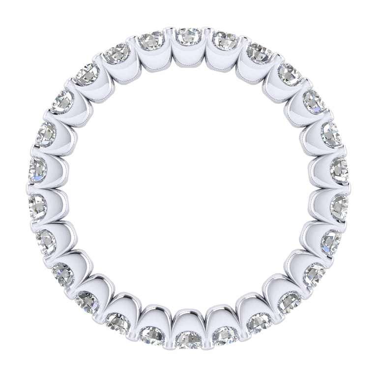 Eternity Band Wedding Ring in 14k White Gold with Round Natural Diamond at Gabriel & Co. - Shot 2