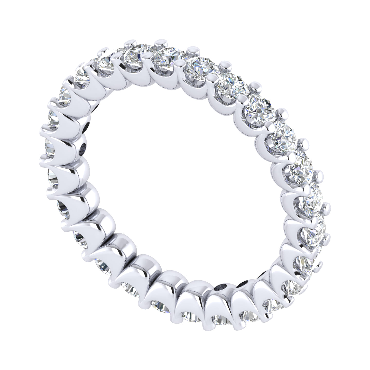 Eternity Band Wedding Ring in 14k White Gold with Round Natural Diamond at Gabriel & Co. - Shot 3