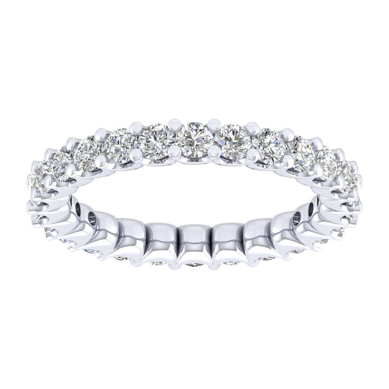 Eternity Band Wedding Ring in 14k White Gold with Round Natural Diamond at Gabriel & Co. - Shot 4