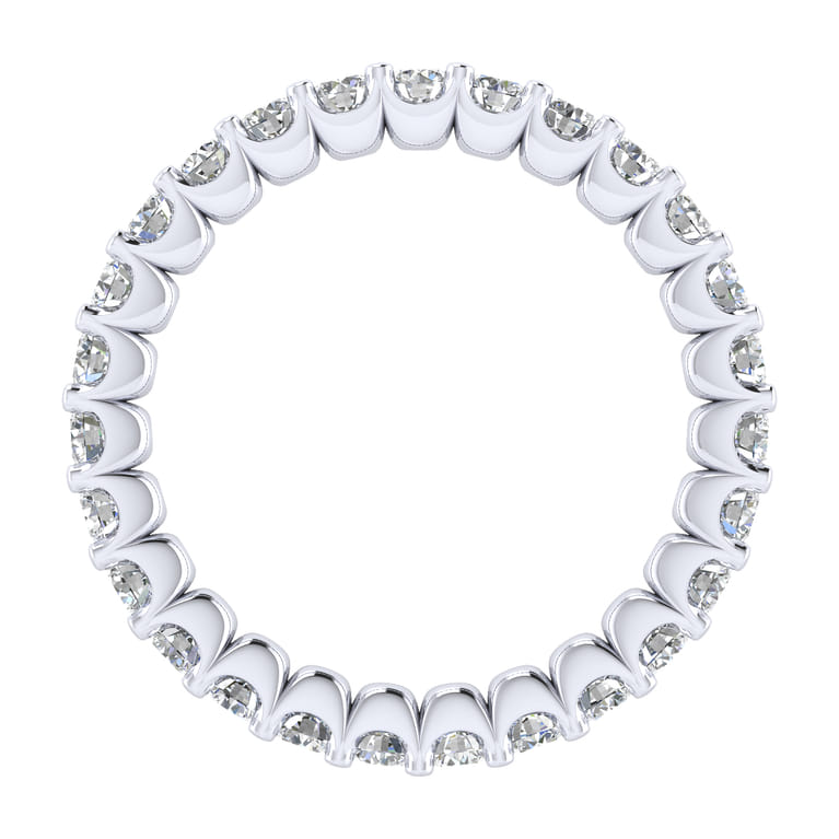 Eternity Band Wedding Ring in 14k White Gold with Round Natural Diamond at Gabriel & Co. - Shot 2