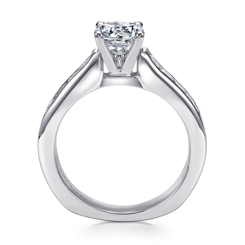 Anderson - 14K White Gold Round Diamond Channel Set Engagement Ring - 0.5 ct - Shot 2