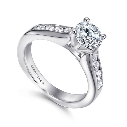 Anderson - 14K White Gold Round Diamond Channel Set Engagement Ring - 0.5 ct - Shot 3