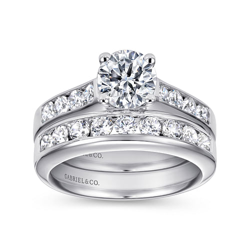Anderson - 14K White Gold Round Diamond Channel Set Engagement Ring - 0.5 ct - Shot 4
