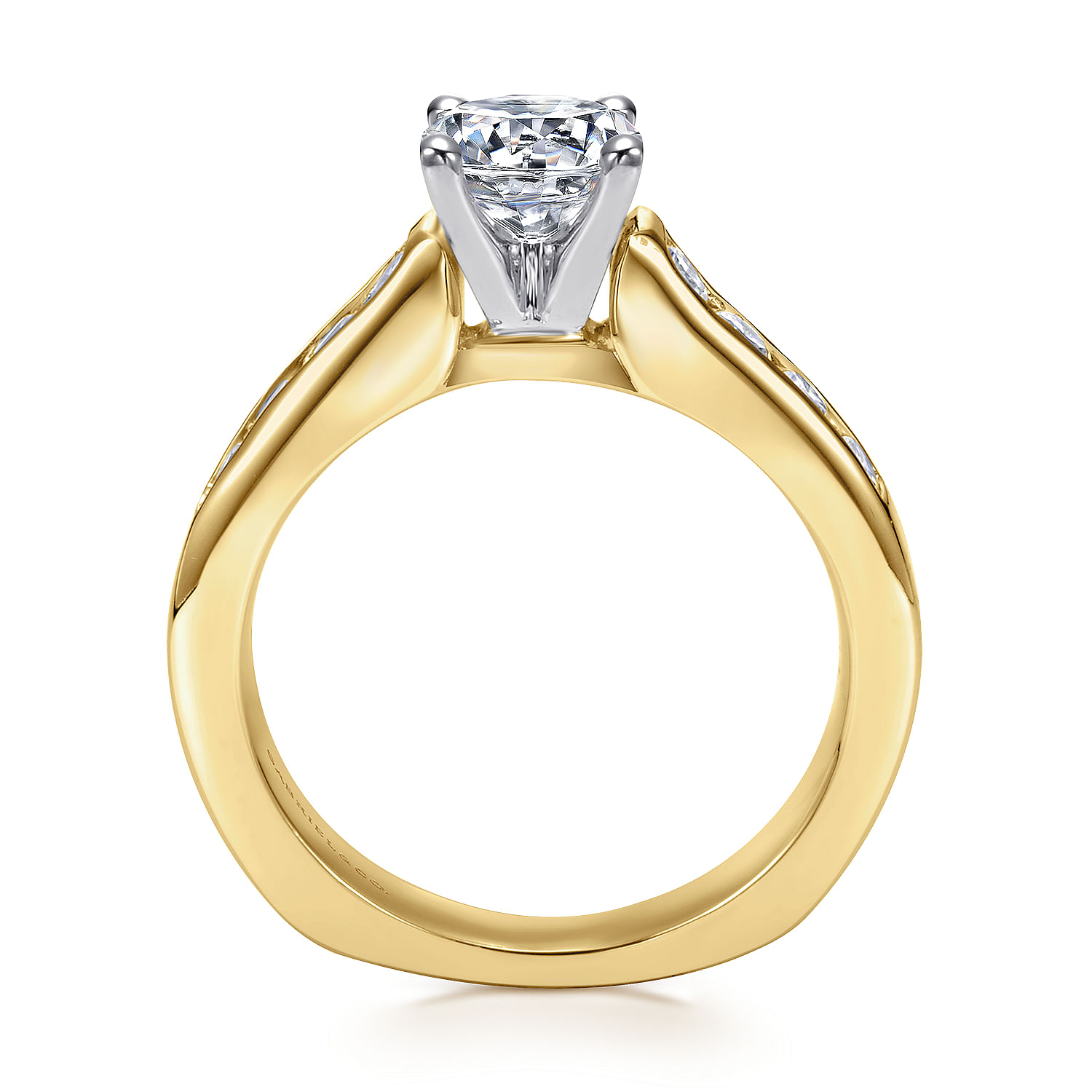 Anderson - 14K White-Yellow Gold Round Diamond Engagement Ring - 0.47 ct - Shot 2