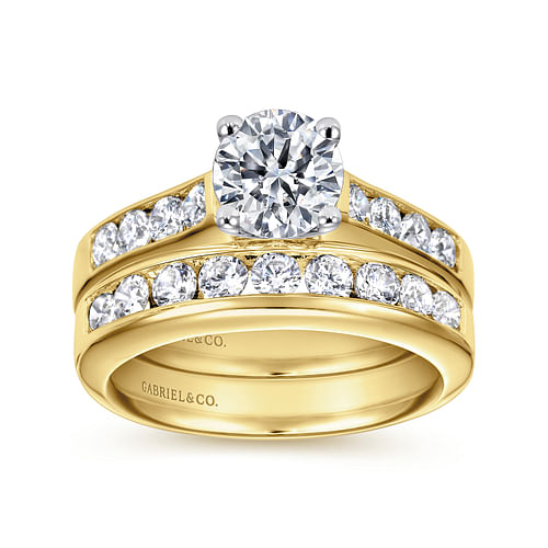 Anderson - 14K White-Yellow Gold Round Diamond Engagement Ring - 0.47 ct - Shot 4