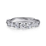 Straight Wedding Ring in 14k White Gold with Round Natural Diamond at Gabriel & Co.