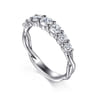 Straight Wedding Ring in 14k White Gold with Round Natural Diamond at Gabriel & Co.