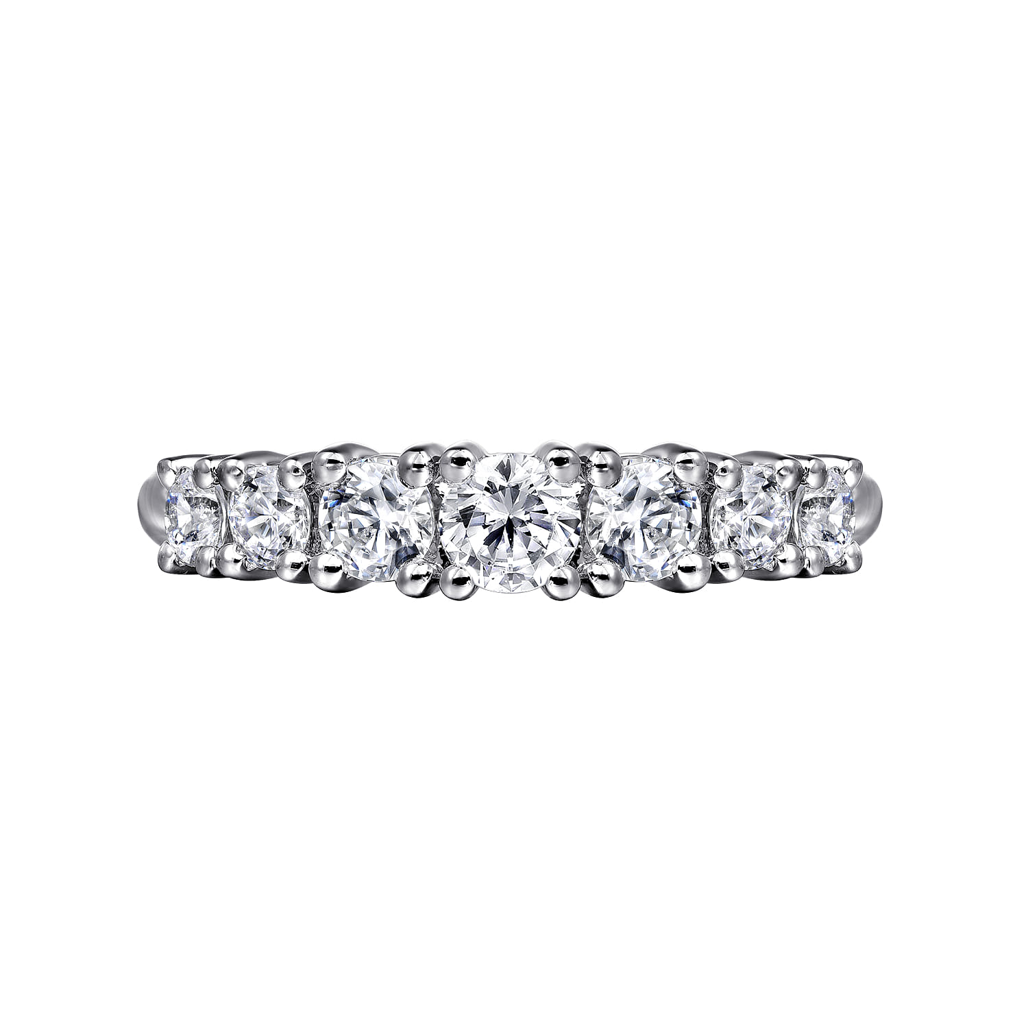 Straight Wedding Ring in 14k White Gold with Round Natural Diamond at Gabriel & Co. - Shot 6