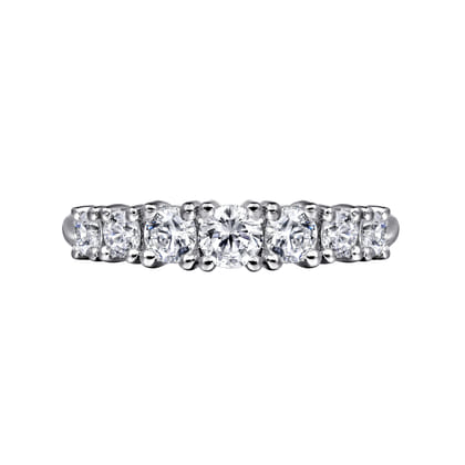 Andora - 14K White Gold Graduating Diamond Anniversary Band