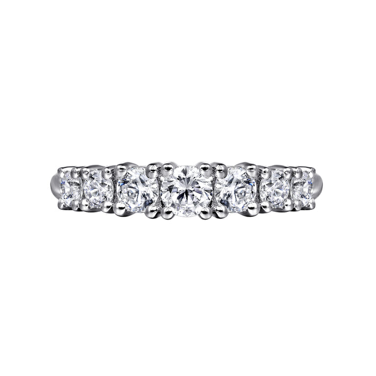 Straight Wedding Ring in 14k White Gold with Round Natural Diamond at Gabriel & Co. - Shot 6