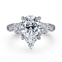Andray - 14K White Gold Pear Shape Five Stone Diamond Engagement Ring