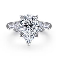 Andray - 14K White Gold Pear Shape Five Stone Diamond Engagement Ring