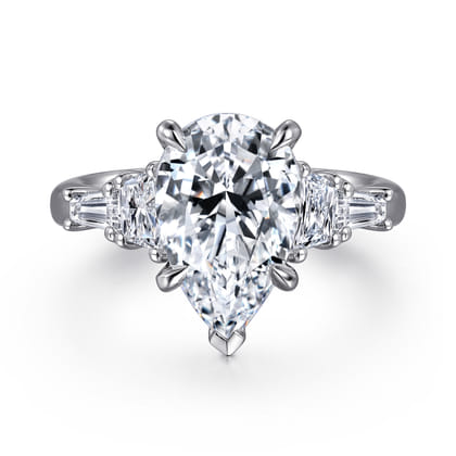 Andray - 14K White Gold Pear Shape Five Stone Diamond Engagement Ring