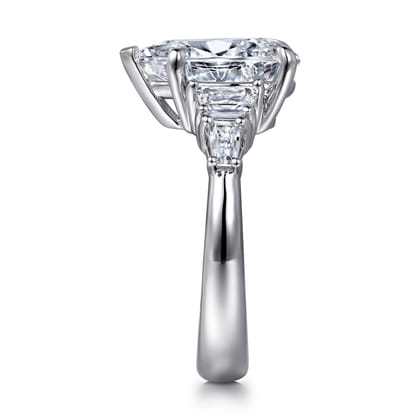 Andray - 14K White Gold Pear Shape Five Stone Diamond Engagement Ring