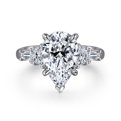 Andray - 18K White Gold Pear Shape Five Stone Diamond Engagement Ring