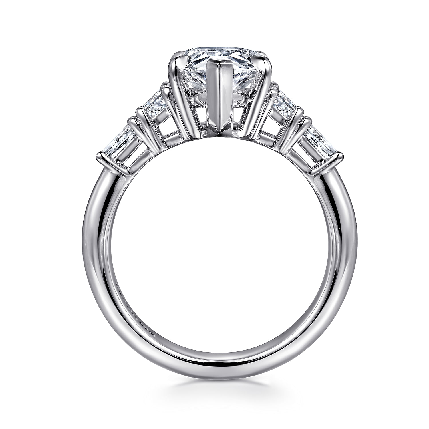 Andray - 18K White Gold Pear Shape Five Stone Diamond Engagement Ring