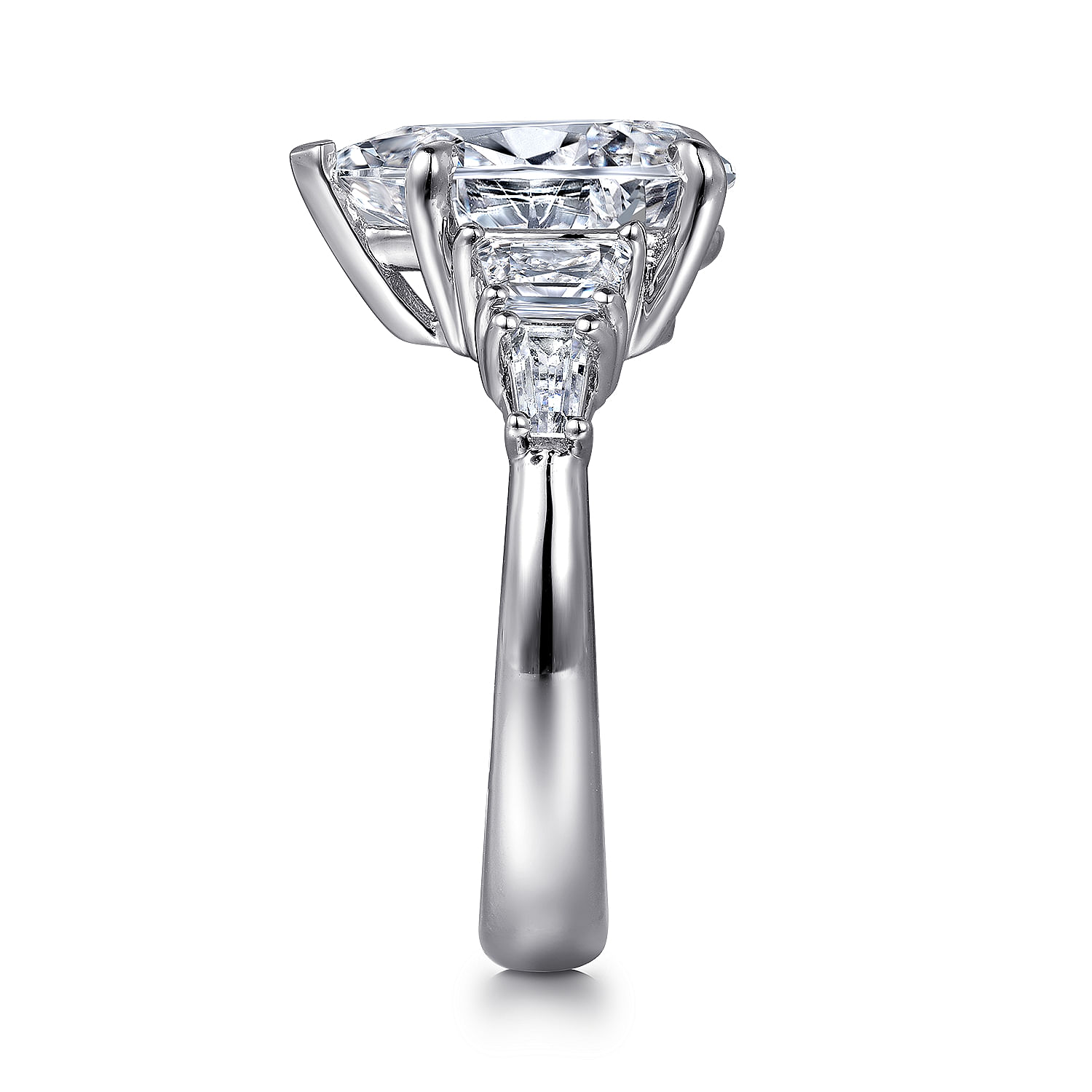 Andray - 18K White Gold Pear Shape Five Stone Diamond Engagement Ring