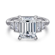 Andre - 14K White Gold Emerald Cut Diamond Engagement Ring