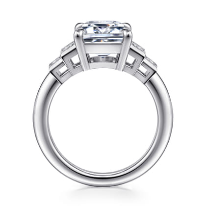 Andre - 14K White Gold Emerald Cut Diamond Engagement Ring