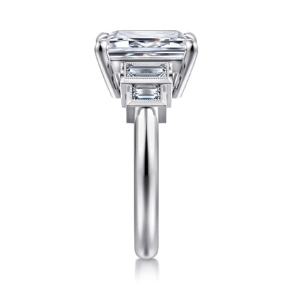 Andre - 14K White Gold Emerald Cut Diamond Engagement Ring