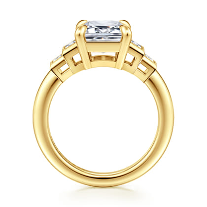 Andre - 14K Yellow Gold Emerald Cut Diamond Engagement Ring