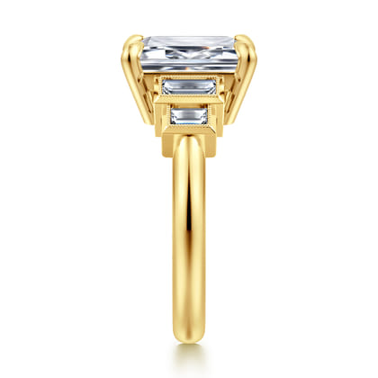 Andre - 14K Yellow Gold Emerald Cut Diamond Engagement Ring