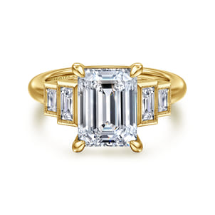 Andre - 14K Yellow Gold Emerald Cut Diamond Engagement Ring