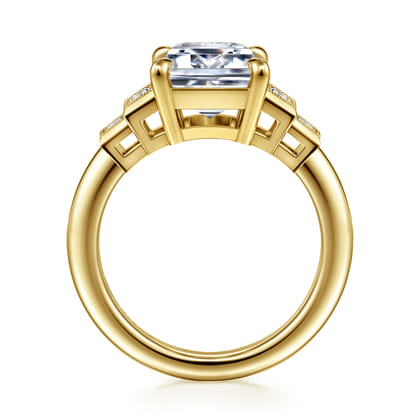 Andre - 14K Yellow Gold Emerald Cut Diamond Engagement Ring