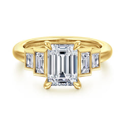 Andre - 14K Yellow Gold Emerald Cut Diamond Engagement Ring