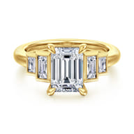 Andre - 14K Yellow Gold Emerald Cut Diamond Engagement Ring