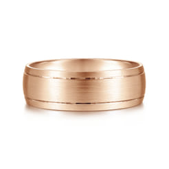 Andrew - 14K Rose Gold 7mm - Men's Wedding Band in Satin Finish