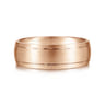 Andrew - 14K Rose Gold 7mm - Men's Wedding Band in Satin Finish