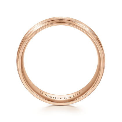 Andrew - 14K Rose Gold 7mm - Men's Wedding Band in Satin Finish
