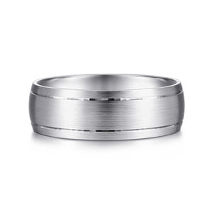 Andrew - 14K White Gold 7mm - Men's Wedding Band in Satin Finish