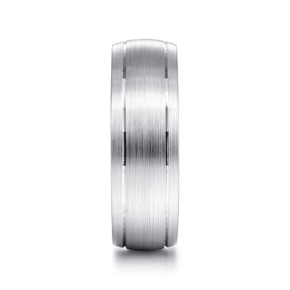 Andrew - 14K White Gold 7mm - Men's Wedding Band in Satin Finish