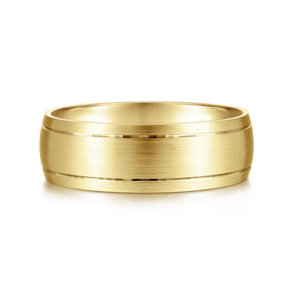 Andrew - 14K Yellow Gold 7mm - Men's Wedding Band in Satin Finish
