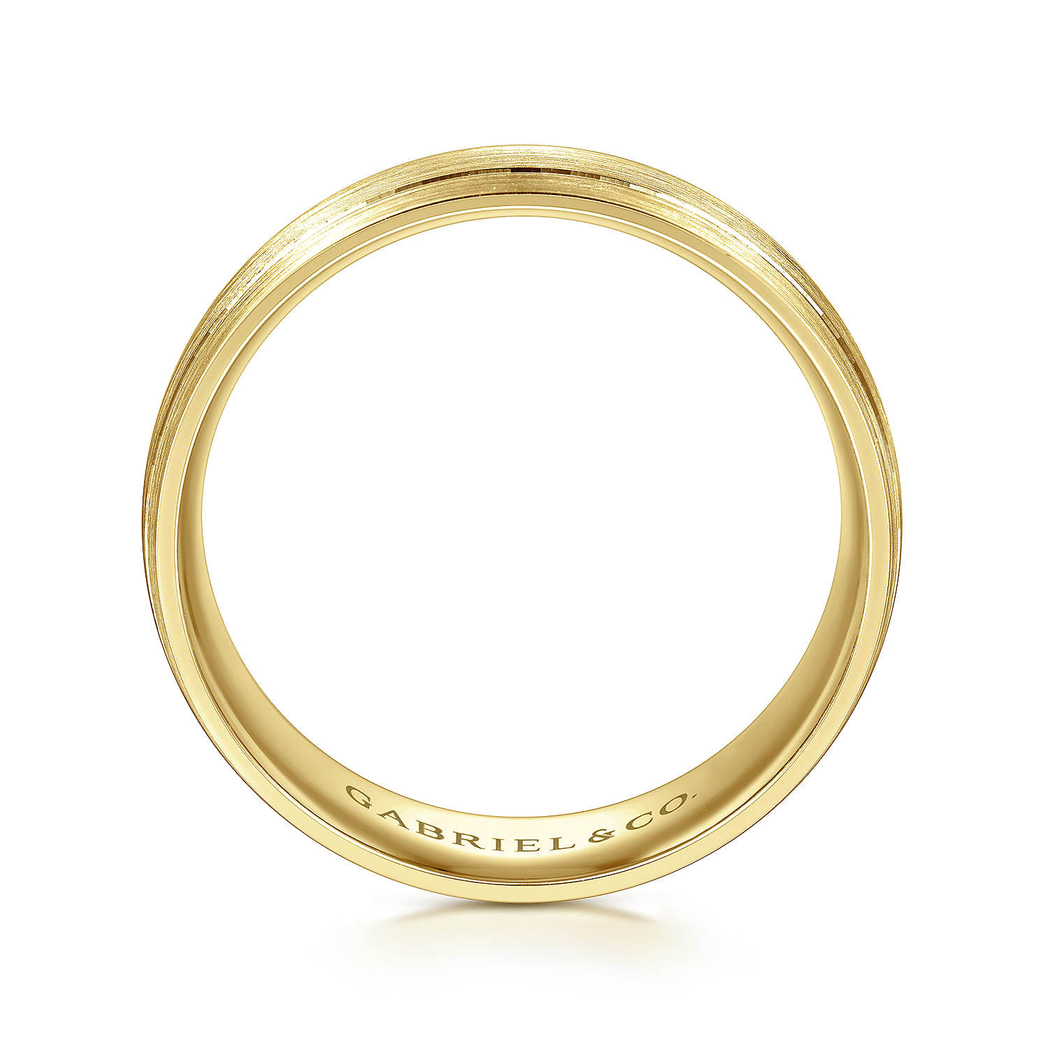 Andrew - 14K Yellow Gold 7mm - Men's Wedding Band in Satin Finish - Shot 2