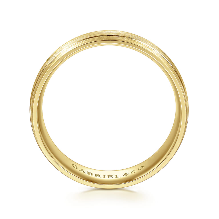 Andrew - 14K Yellow Gold 7mm - Men's Wedding Band in Satin Finish - Shot 2