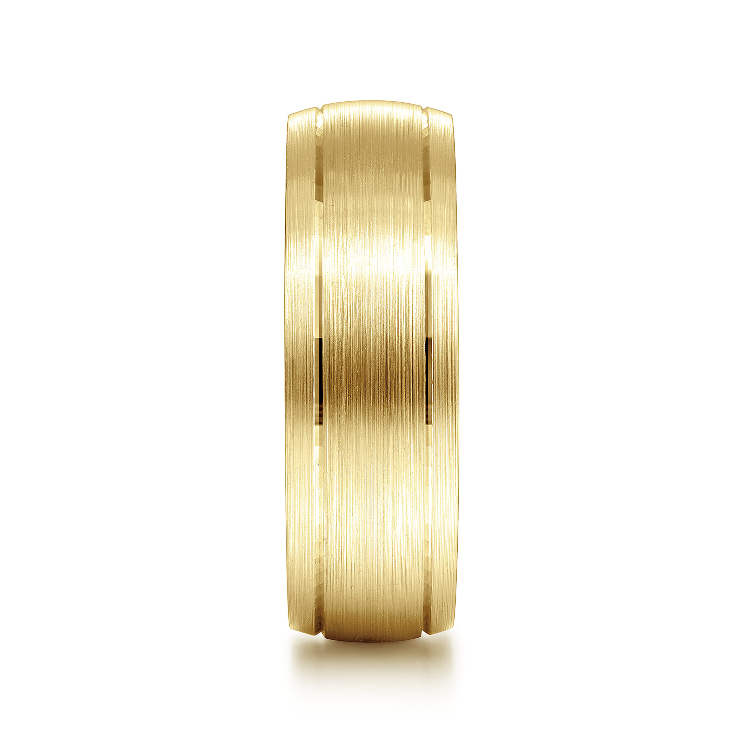 Andrew - 14K Yellow Gold 7mm - Men's Wedding Band in Satin Finish - Shot 4