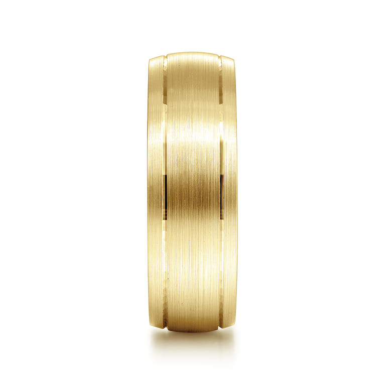 Andrew - 14K Yellow Gold 7mm - Men's Wedding Band in Satin Finish - Shot 4